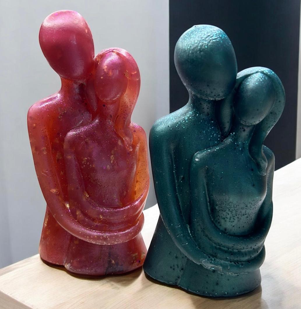 figurine couples en resine epoxy