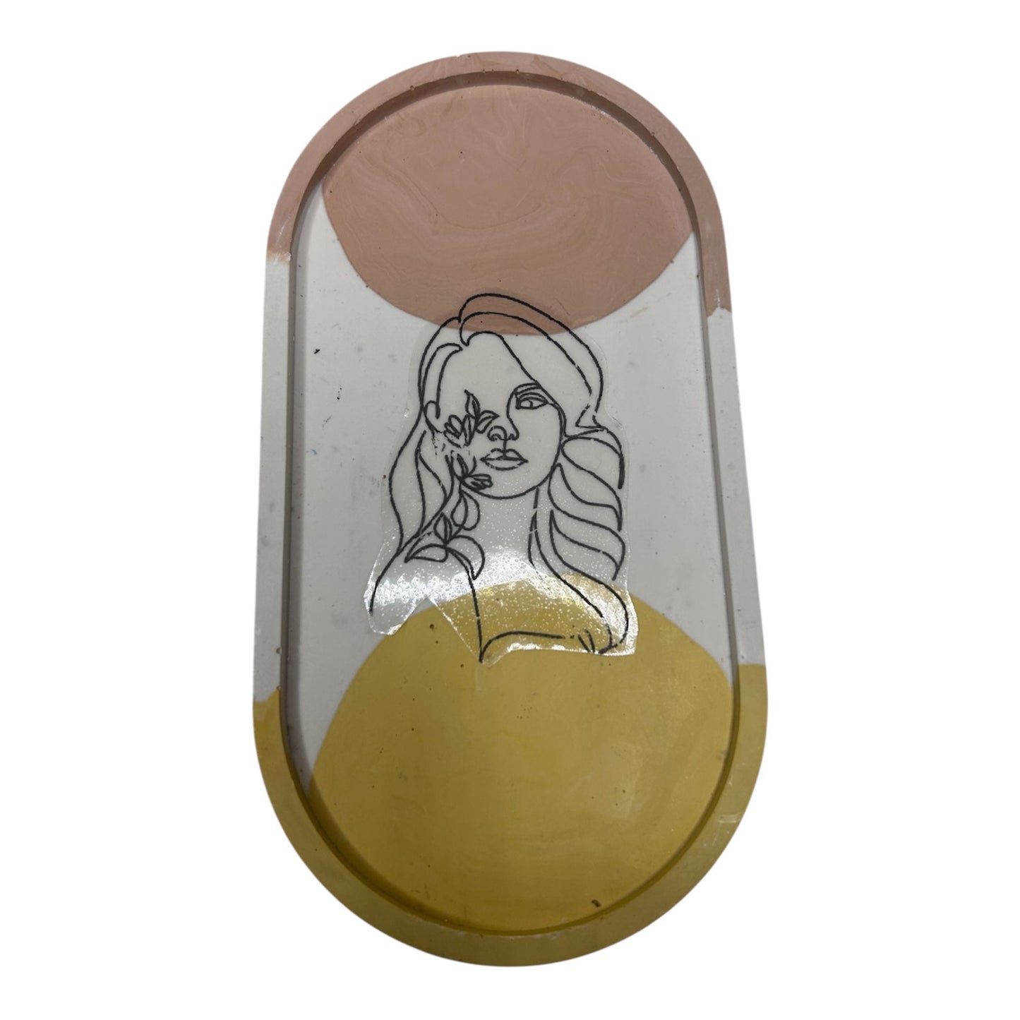 Petit plateau ovale en Jesmonite