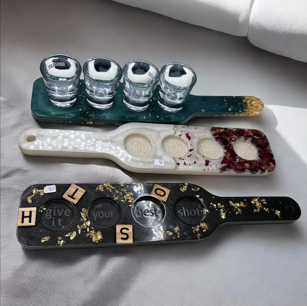 Plateau shot en résine époxy