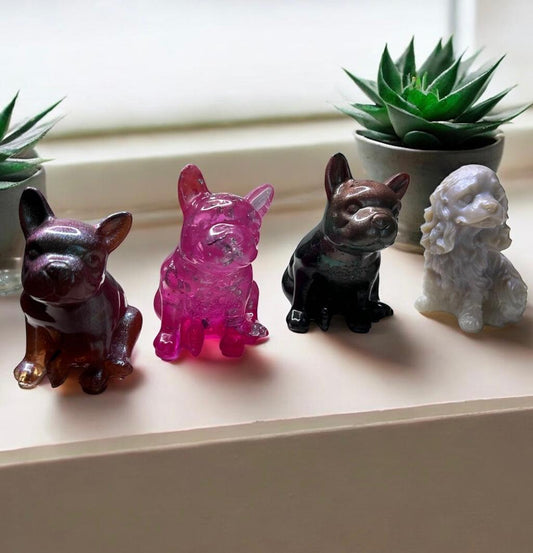 Figurine Chien en Résine Époxy – Compagnon Fidèle, Fait Main 🐶