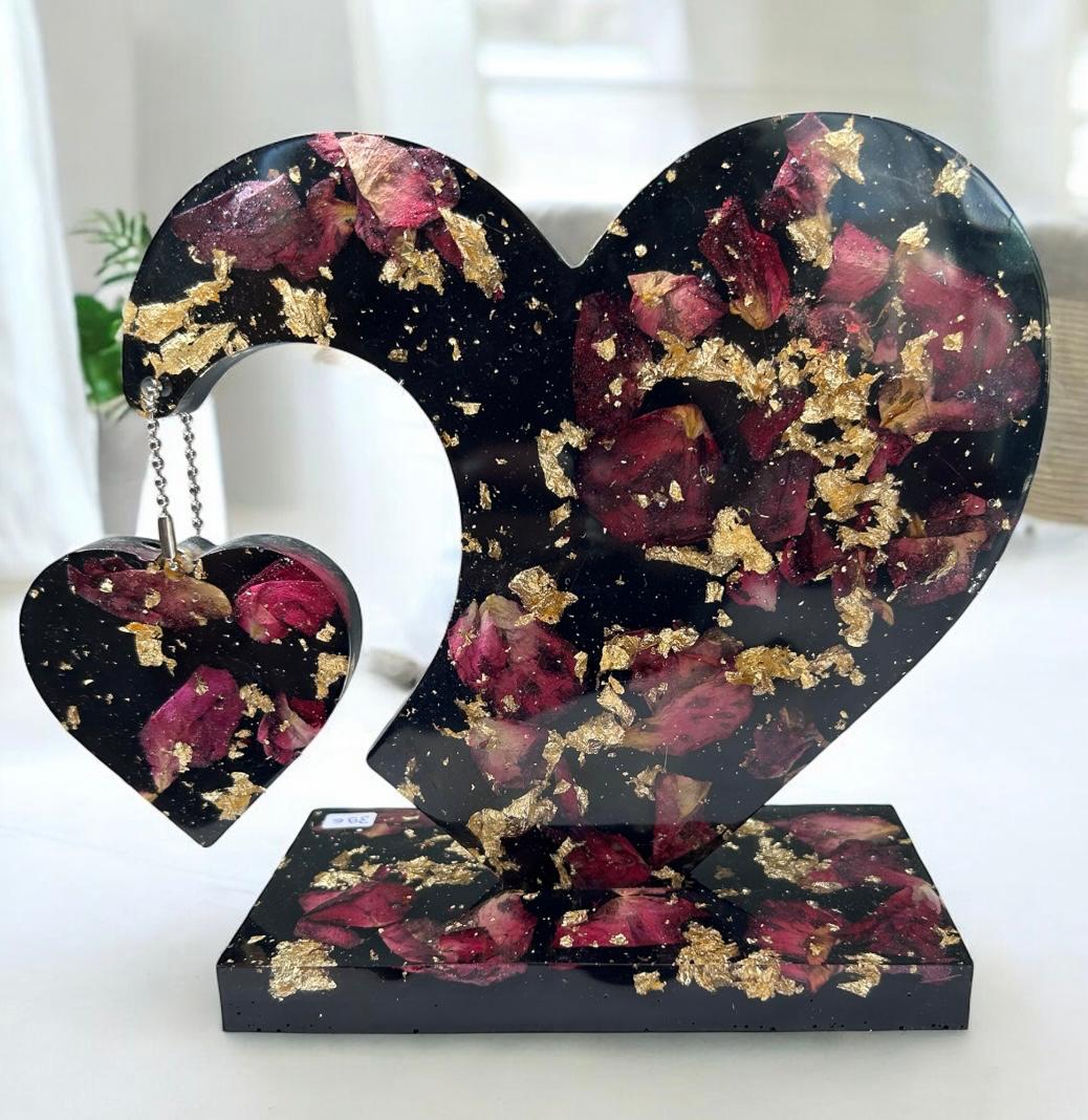 double coeur en résine epoxy