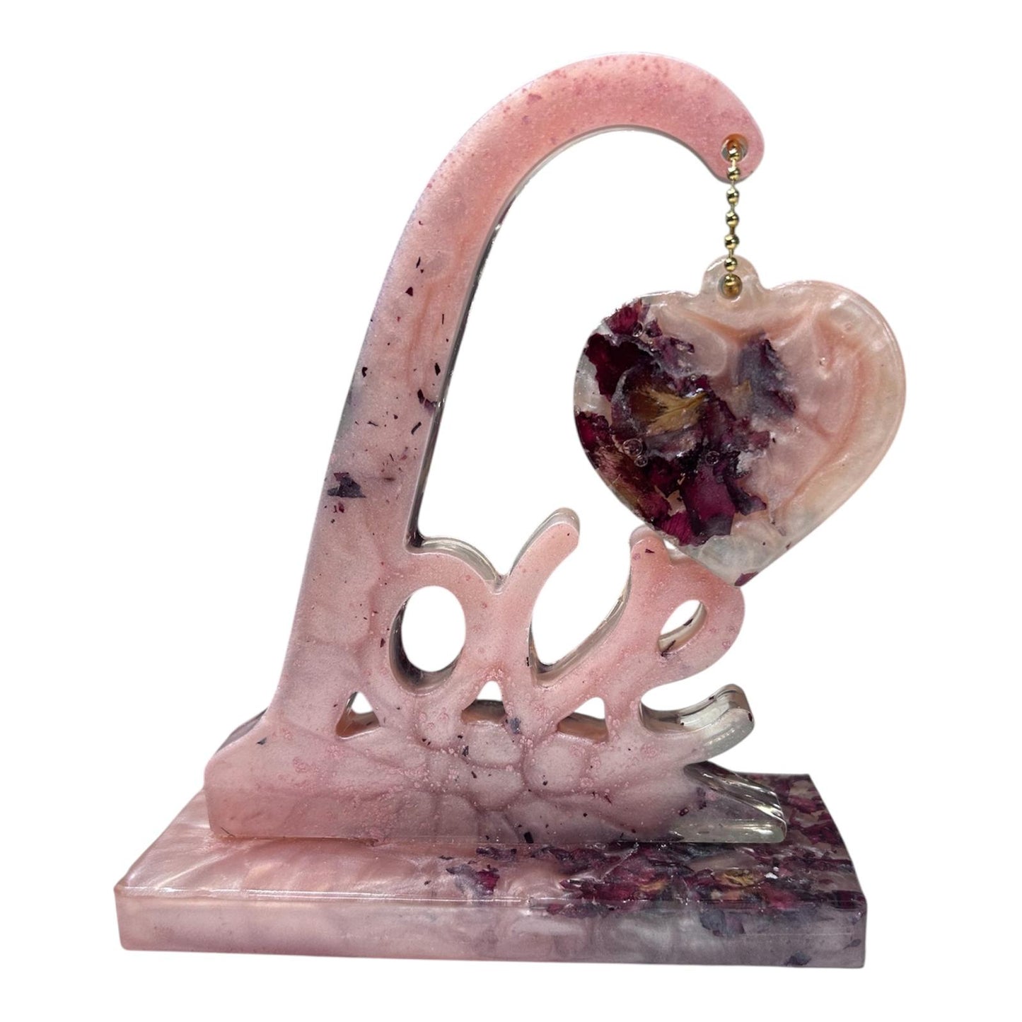 Socle cœur “Love” en résine époxy