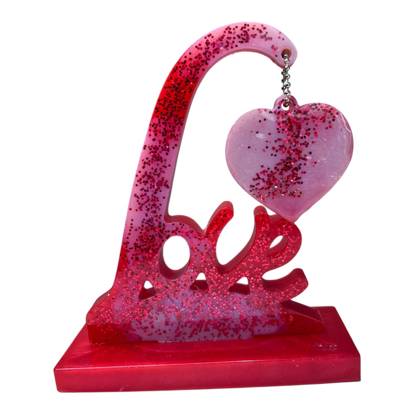 Socle cœur “Love” en résine époxy