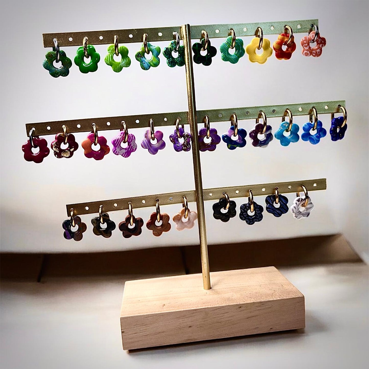 Pampilles interchangeables : 5 pétales ( argile polymère)