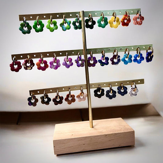 Pampilles interchangeables : 5 pétales ( argile polymère)