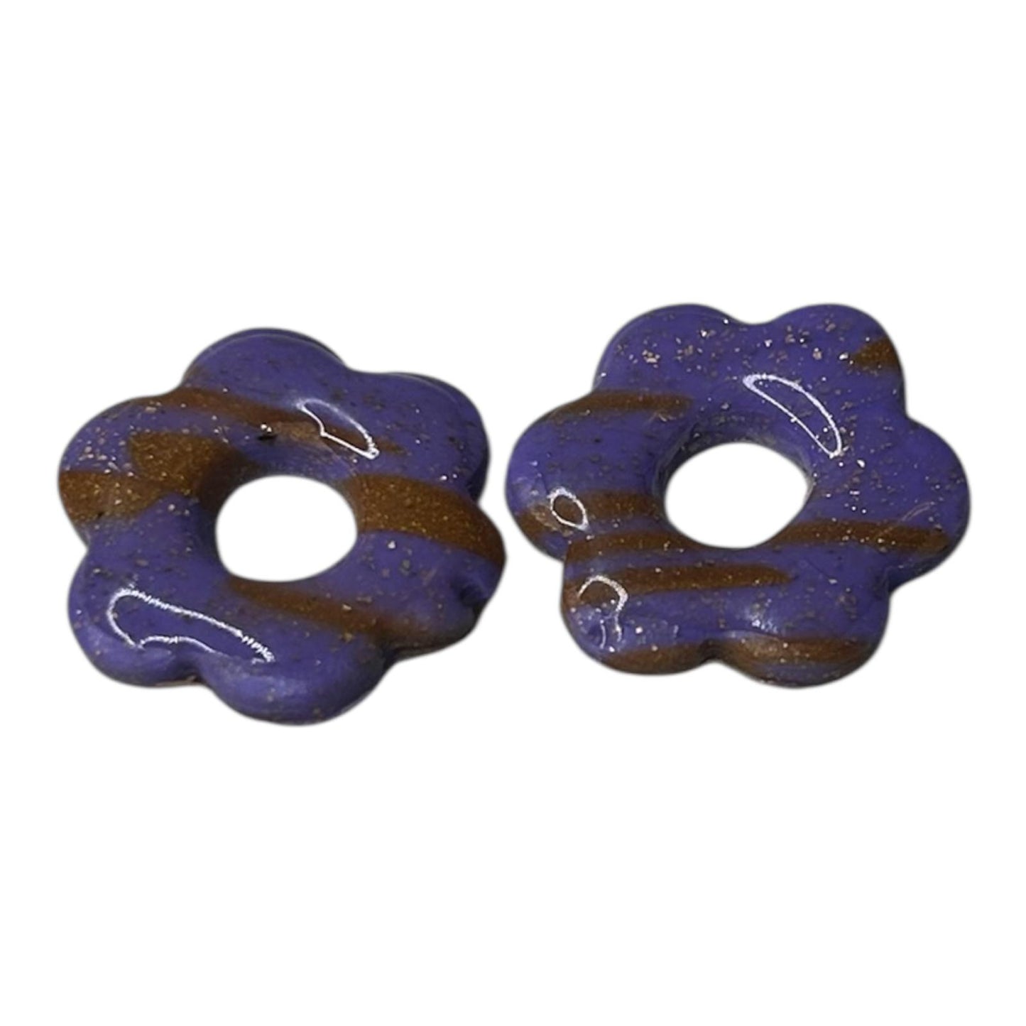 Pampilles interchangeables : 5 pétales ( argile polymère)