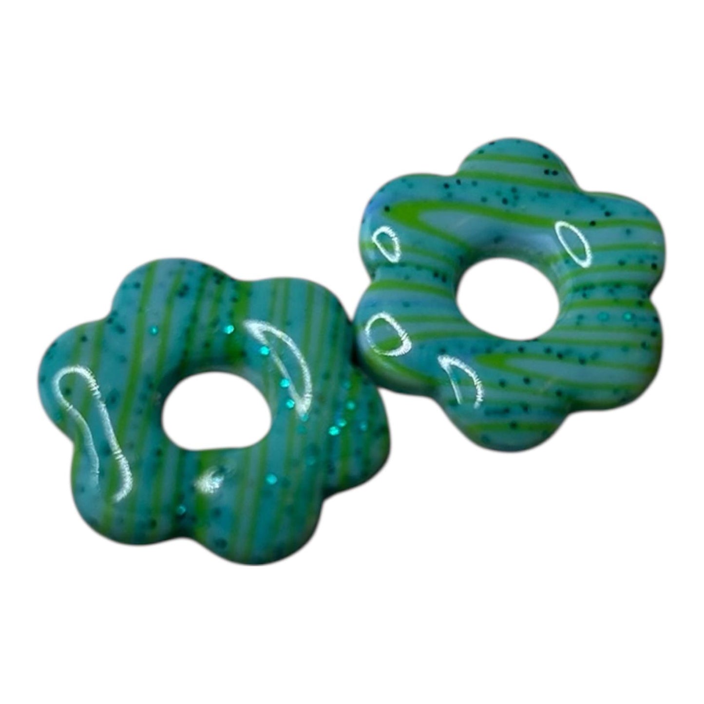 Pampilles interchangeables : 5 pétales ( argile polymère)