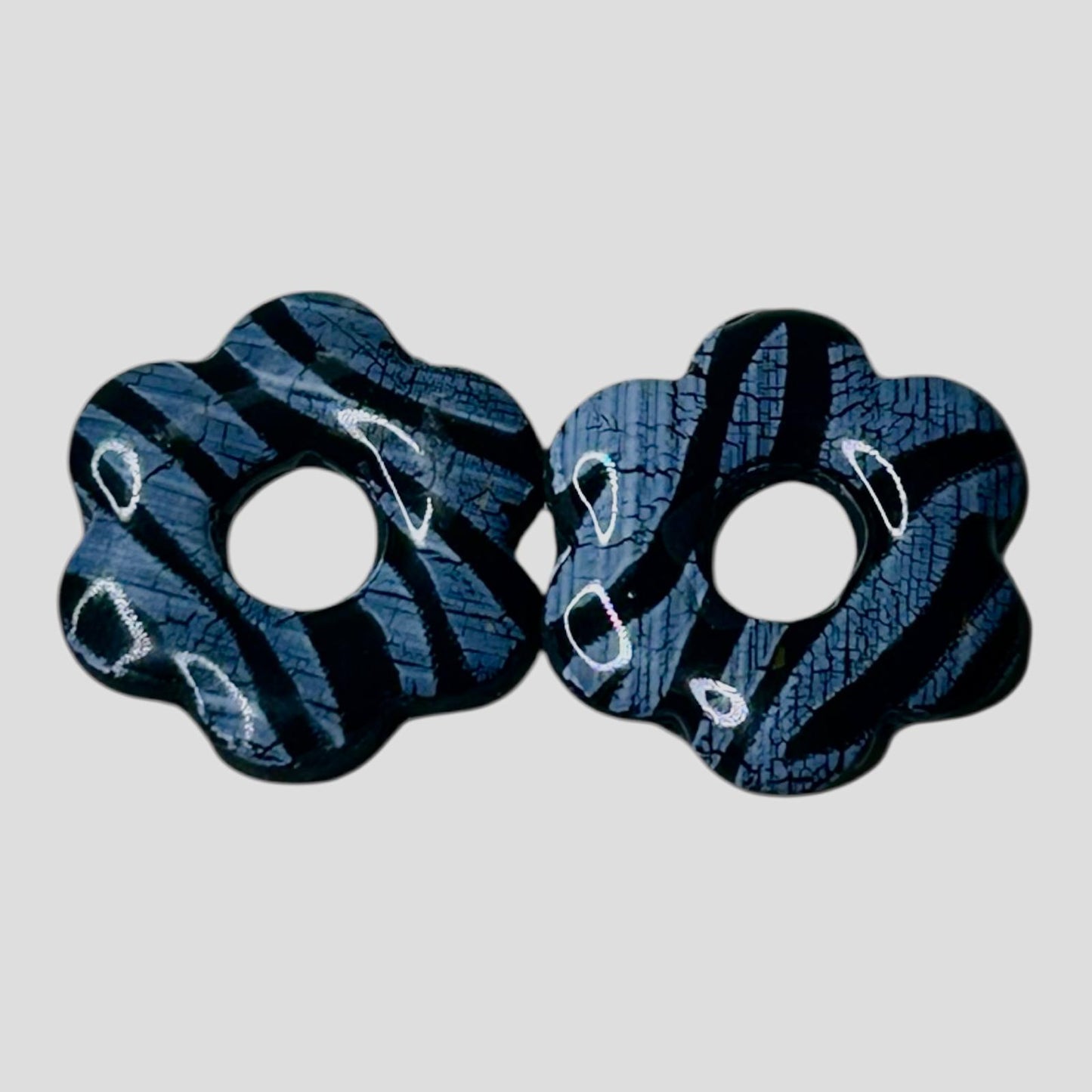 Pampilles interchangeables : 5 pétales ( argile polymère)