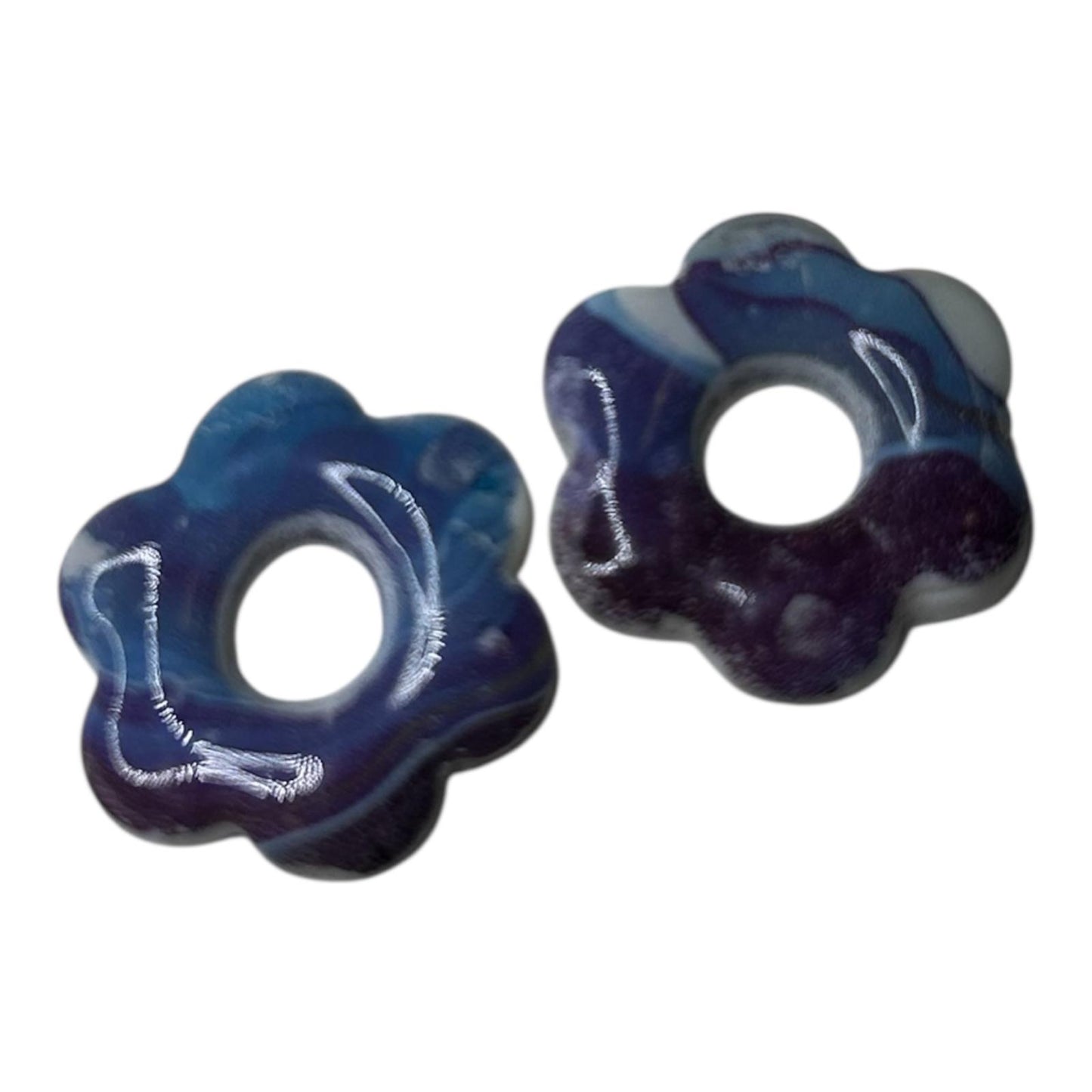 Pampilles interchangeables : 5 pétales ( argile polymère)