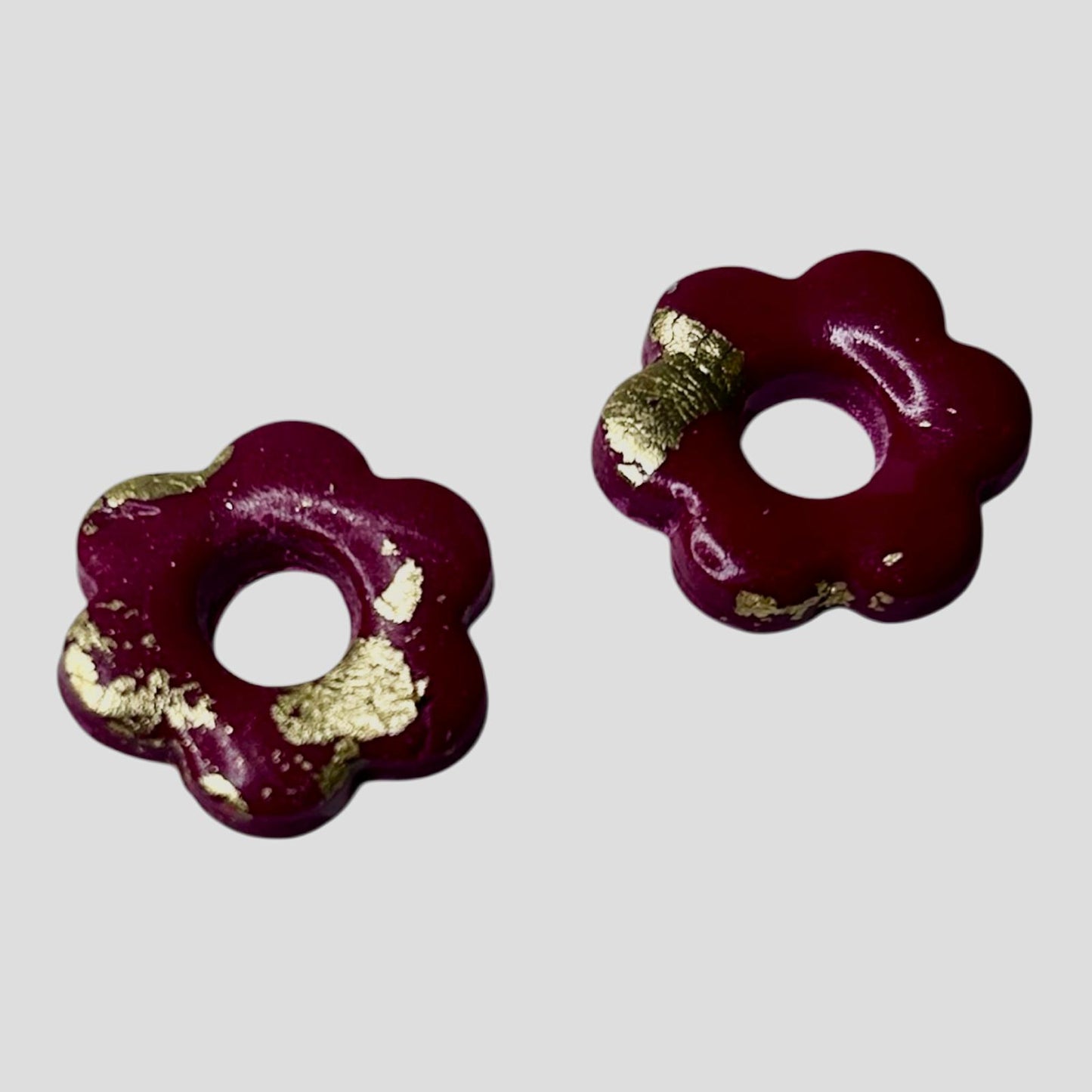 Pampilles interchangeables : 5 pétales ( argile polymère)