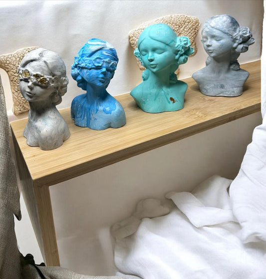 figurine visage femme en Jesmonite