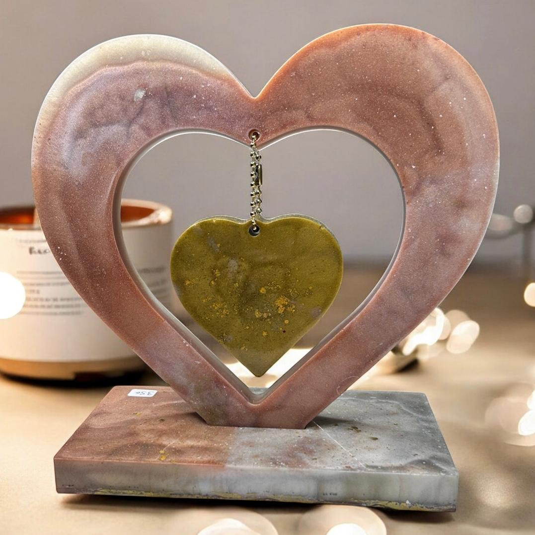 double coeur en résine epoxy